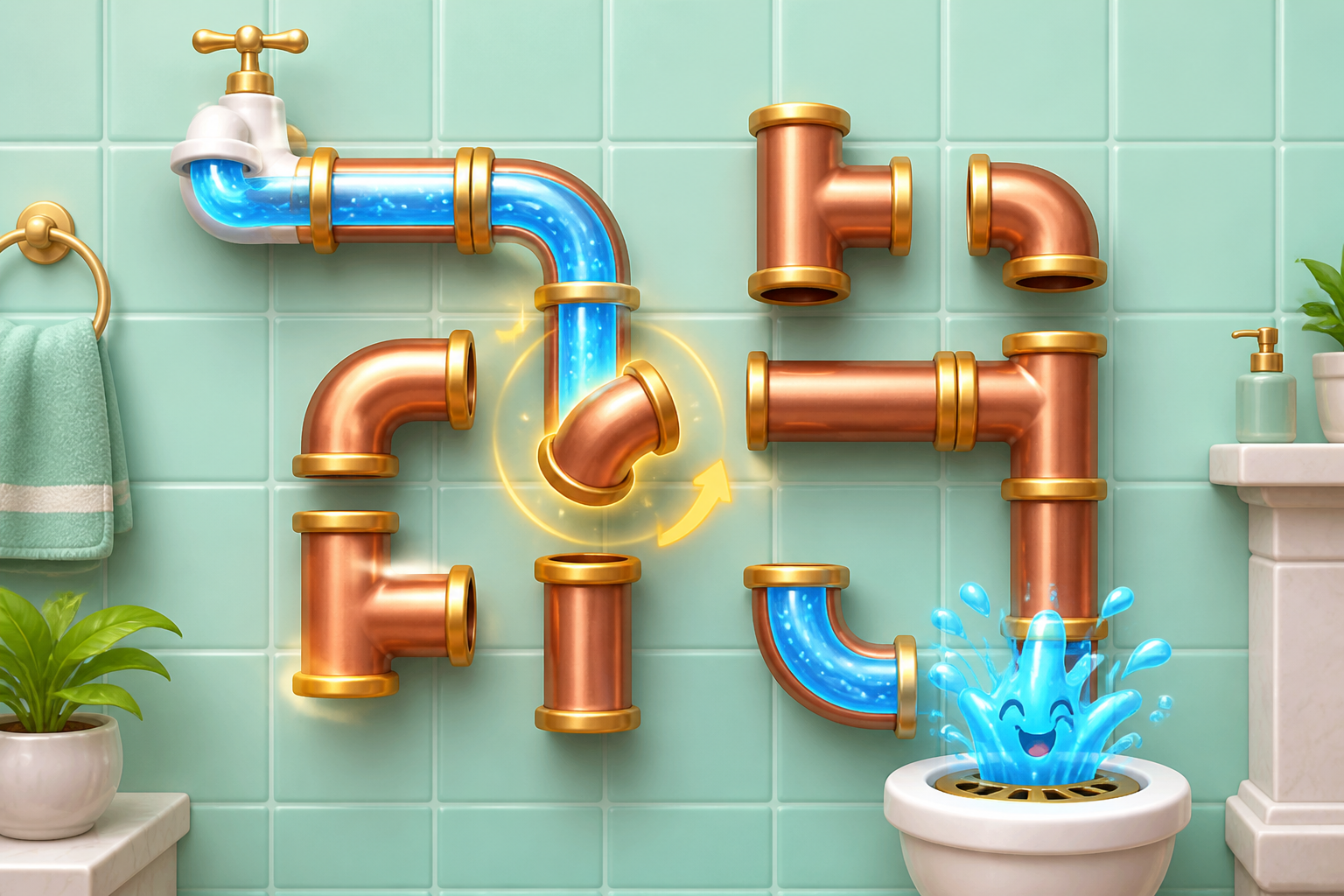 Home Pipe Water Puzzle