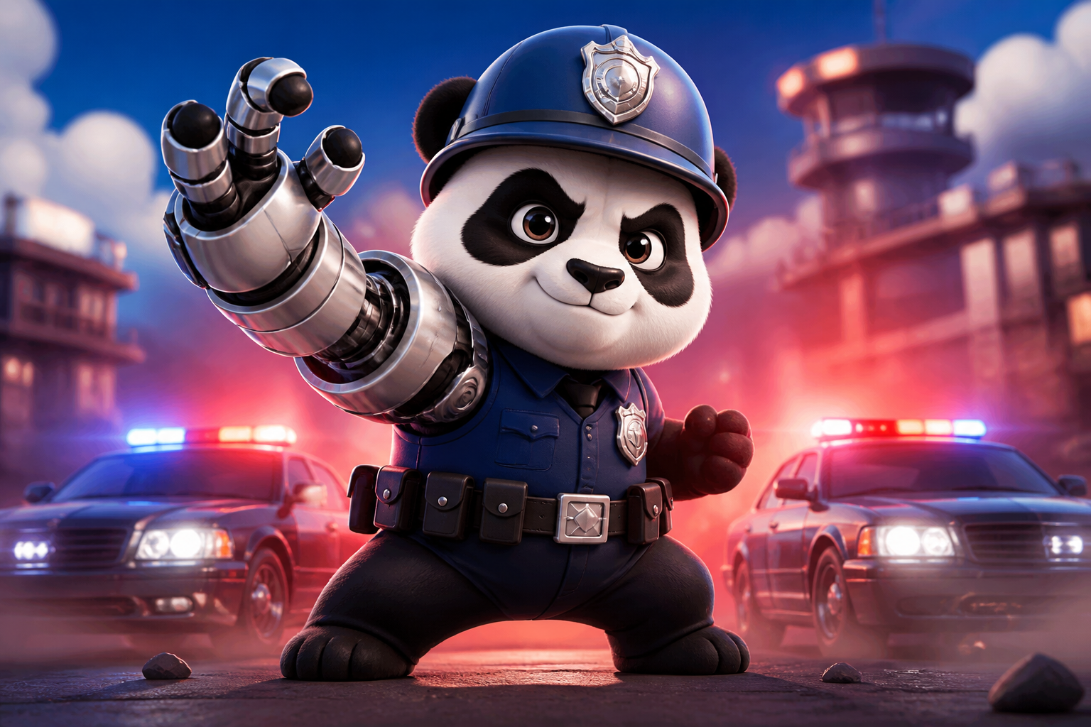 Police Panda Robot